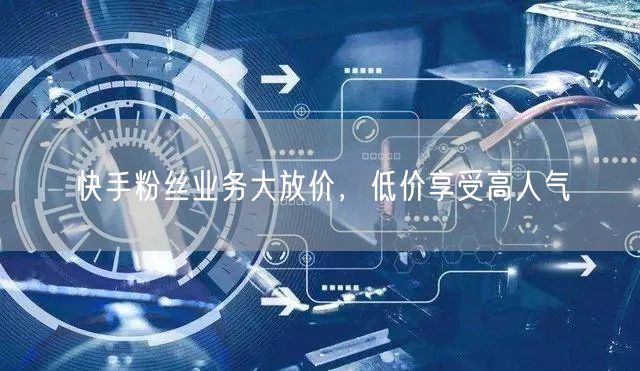 快手粉丝业务大放价，低价享受高人气