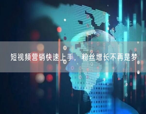 短视频营销快速上手，粉丝增长不再是梦